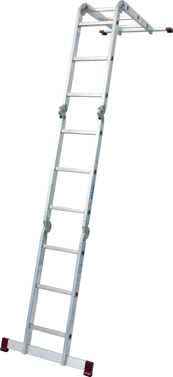 CORDA Univerzális csuklós létra dobogóval, 4x3 létrafok - Image 3